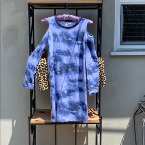 Girls blue tie dyed sweatshirt dress XL